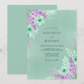 Emerald Green Luxe Forest Wedding Einladung (Vorne/Hinten)