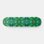 Emerald Green Magical Mystical Geometric Pattern Skateboard (Horizontal)