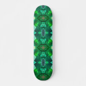 Emerald Green Magical Mystical Geometric Pattern Skateboard (Vorne)
