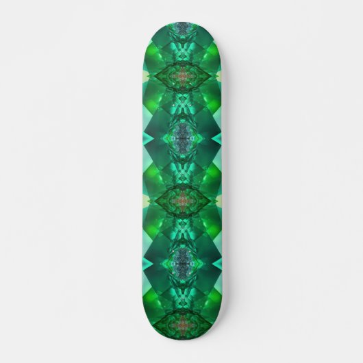Emerald Green Magical Mystical Geometric Pattern Skateboard (Vorne)