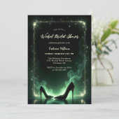 Emerald Green Magical Wicked Witted Brautparty Einladung (Stehend Vorderseite)
