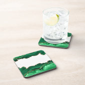 Emerald Green Malachite Stone Gold Metallic Getränkeuntersetzer (Rechte Seite)