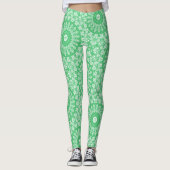 Emerald Green Mandala Pattern Leggings (Vorderseite)