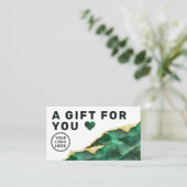 Emerald Green Marble Gift Certificate Visitenkarte (Stehend Vorderseite)