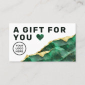 Emerald Green Marble Gift Certificate Visitenkarte (Vorderseite)