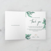 Emerald Green Marble & Gold geklappt Dankeschön Ka Dankeskarte (Innenseite)