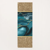 Emerald Green Marble Gold Glitzer Yogamatte (Rückseite)