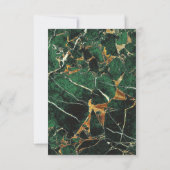 Emerald Green Marble Imitate Gold Foil Wedding RSVP Karte (Rückseite)