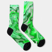 Emerald Green Marble Textur Abstrakt flüssige Farb Socken (Rechts)