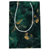 Emerald Green Marble Wedding Mittlere Geschenktüte (Vorderseite)