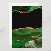 Emerald Green Marbled Agate Contemporary Stone Dankeskarte (Vorne/Hinten)