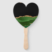 Emerald Green Marbled Agate Contemporary Stone Fächer (Rückseite)