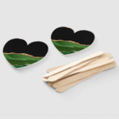 Emerald Green Marbled Agate Contemporary Stone Fächer (Non-assembled)