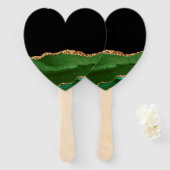 Emerald Green Marbled Agate Contemporary Stone Fächer (Vorne und Hinten)