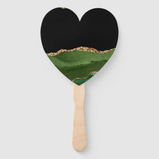 Emerald Green Marbled Agate Contemporary Stone Fächer (Vorderseite)