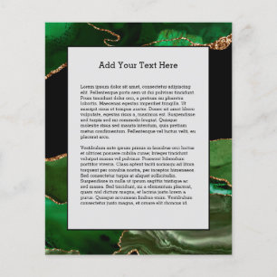 Emerald Green Marbled Agate Contemporary Stone Flyer