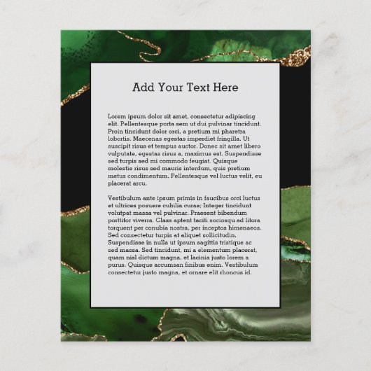 Emerald Green Marbled Agate Contemporary Stone Flyer (Vorne)