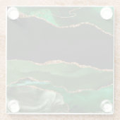 Emerald Green Marbled Agate Contemporary Stone Glasuntersetzer (Rückseite)