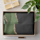 Emerald Green Marbled Agate Contemporary Stone Seidenpapier (Geschenk)
