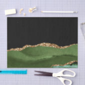 Emerald Green Marbled Agate Contemporary Stone Seidenpapier (Handwerk)