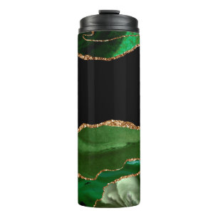 Emerald Green Marbour Agate Contemporary Stone Thermosbecher