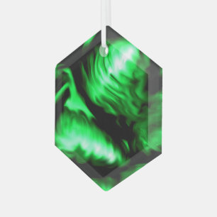 Emerald Green Melting Liquid Wirbel Suncatcher Ornament Aus Glas