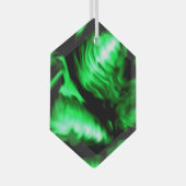 Emerald Green Melting Liquid Wirbel Suncatcher Ornament Aus Glas (Vorderseite Rechts)