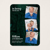 Emerald Green Memorial 3 Foto Beerdigungskarte (Vorderseite)