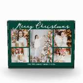 Emerald Green Merry Christmas Collage 5 Fotoblock (Vorderseite)