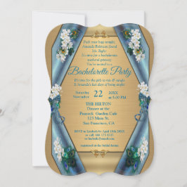 Emerald Green Metallic Silk & Gold Bachelorette Einladung