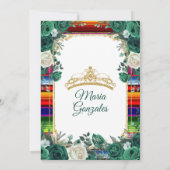 Emerald Green & Mexican Blanket Girl Sweet 16. Einladung (Rückseite)