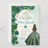 Emerald Green Mexican Quinceañera 16. Schmetterlin Einladung (Vorderseite)