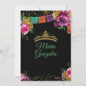 Emerald Green Mexican Quinceañera 16. Schmetterlin Einladung (Rückseite)