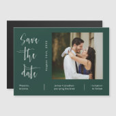 Emerald Green Minimal Save the Date Foto Magnet (Vorne/Hinten)