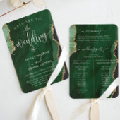 Emerald Green Minimal Wedding Program Fächer