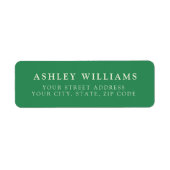 Emerald Green Minimalist Elegant Return Stickers (Vorne)