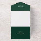 Emerald Green Minimalistic Wedding All In One Einladung (Außenbereich)