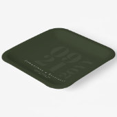 Emerald Green Minimalistisch Bold Art Wedding Pappteller (Gewinkelt)