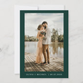 Emerald Green Minimalistisch Elegante Foto Wedding Einladung (Vorderseite)