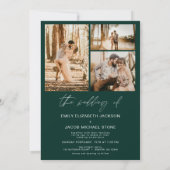 Emerald Green Minimalistisch Elegante Foto Wedding Einladung (Rückseite)