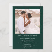 Emerald Green Minimalistisch Foto QR-Code Hochzeit Einladung (Rückseite)