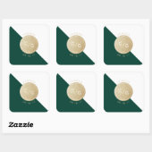 Emerald Green minimalistisch moderne Monogram viel Quadratischer Aufkleber (Blatt)
