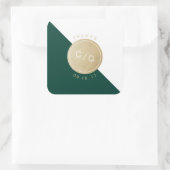 Emerald Green minimalistisch moderne Monogram viel Quadratischer Aufkleber (Tasche)