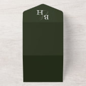 Emerald Green Minimalistisch Monogram Wedding All In One Einladung (Außenbereich)