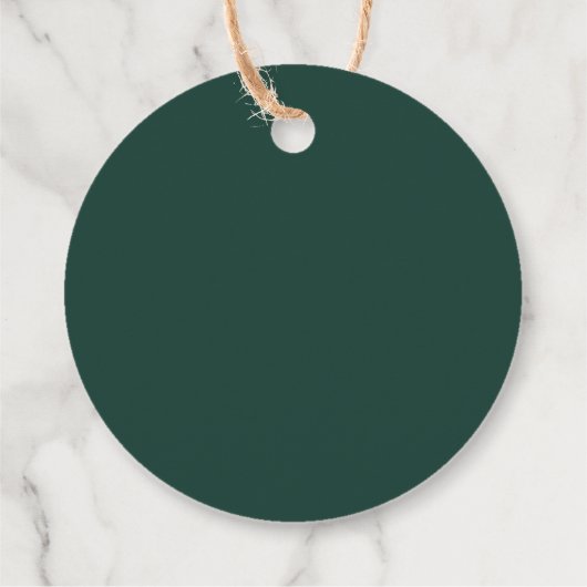 Emerald Green Minimalistisch Monogram Wedding Geschenkanhänger (Rückseite)