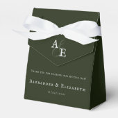 Emerald Green Minimalistisch Monogram Wedding Geschenkschachtel (Vorderseite)