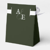 Emerald Green Minimalistisch Monogram Wedding Geschenkschachtel (Rückseite)