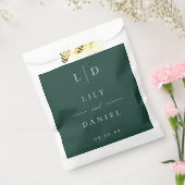 Emerald Green Minimalistisch Monogram Wedding Geschenktütchen (Versiegelt)