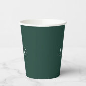 Emerald Green Minimalistisch Monogram Wedding Pappbecher (Links)