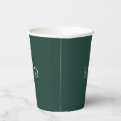 Emerald Green Minimalistisch Monogram Wedding Pappbecher (Rechts)